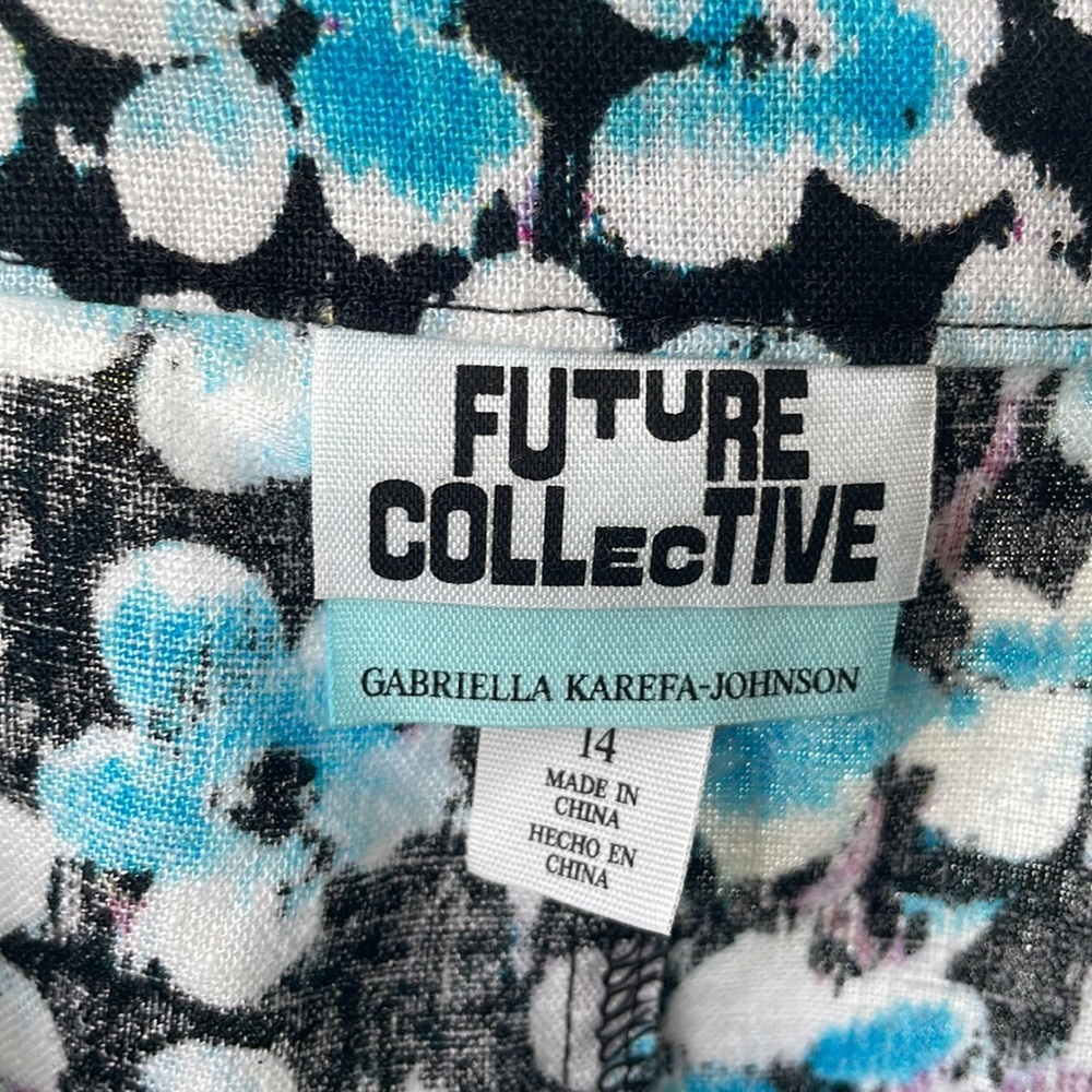 Future Collective Blue Ditsy Floral Print Cargo Skirt - Picture 9 of 12